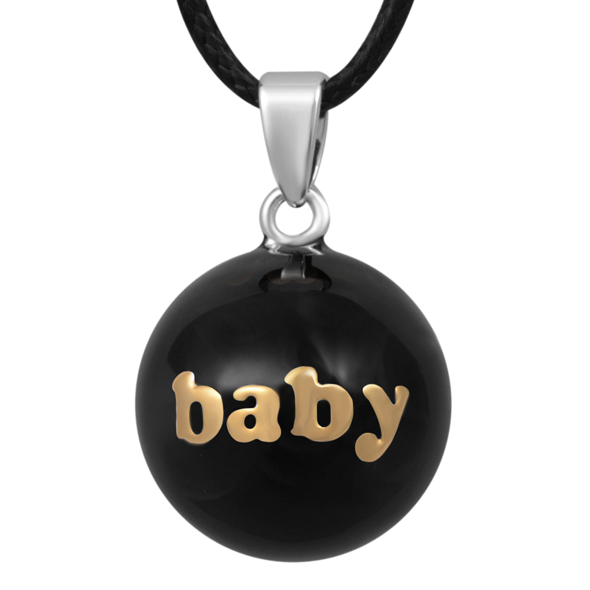 Zwangerschapsbelletje met vergulde letters "baby"